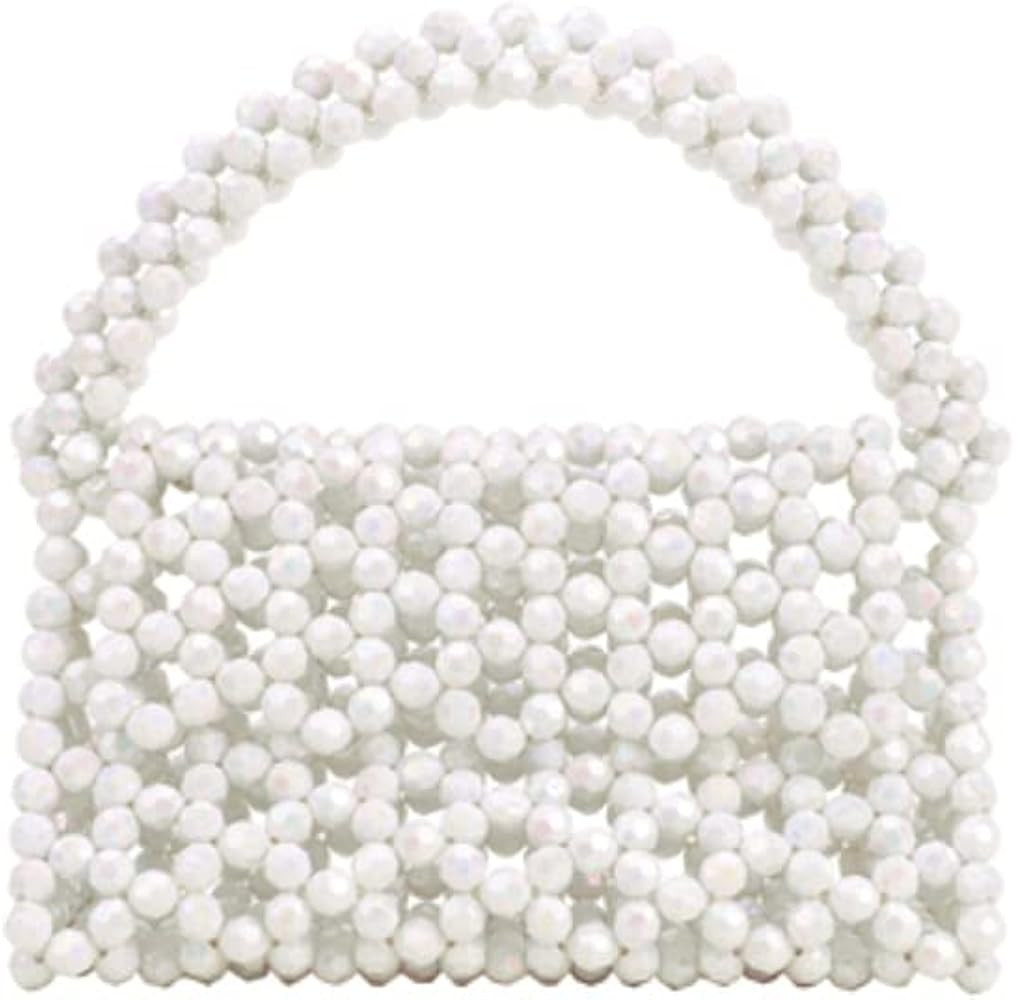 GOODLY Beaded Handbag Crystal Beaded Shoulder Bag and Tote Bag/Mini Pearl Beads Bag/Small HandBag/Sm | Amazon (US)