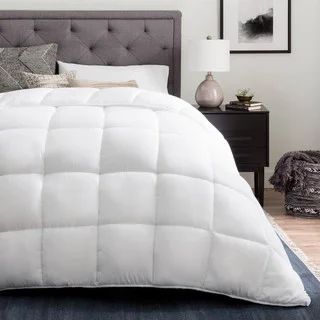 Brookside Down Alternative Reversible Quilted Comforter with Duvet Tabs - Oversized King - Stone/... | Bed Bath & Beyond