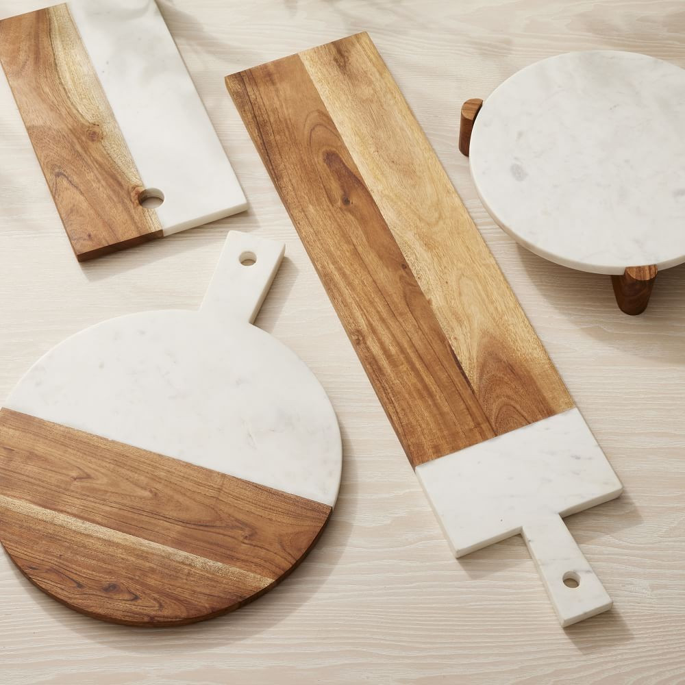 Mixed Marble &amp; Wood Preston Cheeseboards | West Elm (US)