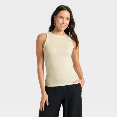 Women's Slim Fit Ribbed Tank Top - A New Day™ | Target