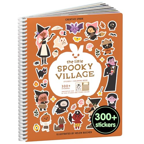 Spooky Village Halloween Stickers for Kids by Cupkin, Toddler Sticker Book, Halloween Toys Activity Book, Toddler Travel Essentials, 500+ Halloween Stickers + 12 Sticker Scenes and Coloring Pages | Amazon (US)