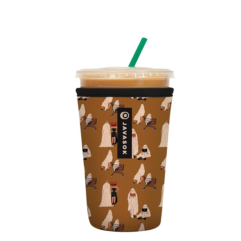 Sok It JavaSok Iced Coffee & Cold Soda Insulated Neoprene Cup Sleeve (Material Ghoul, Medium: 22-... | Amazon (US)