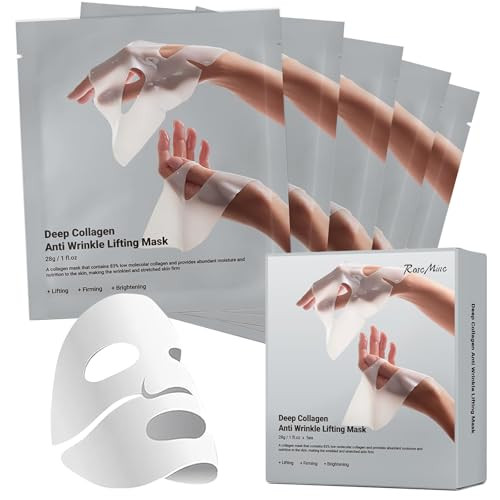 ONMYLOVIN Deep Collagen Face Mask, Bio-Collagen Korean Overnight Hydrogel Mask, Anti Wrinkle Firming Lifting Korean Collagen Films for Improve Skin Elasticity,Firming And Moisturizing 5 Pack | Amazon (US)