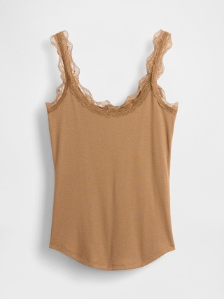 Mini Rib Lace PJ Tank Top | Gap (CA)