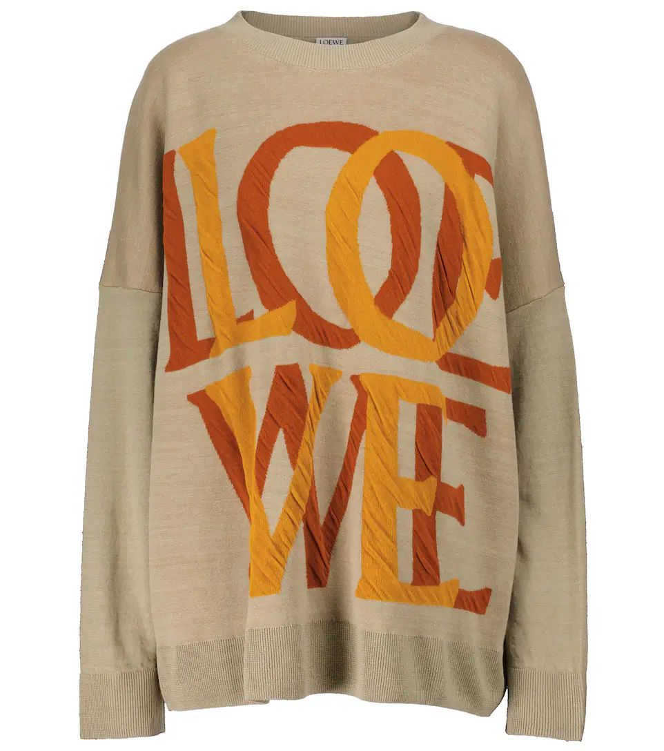 LOEWE Love linen-blend sweater | Mytheresa (UK)