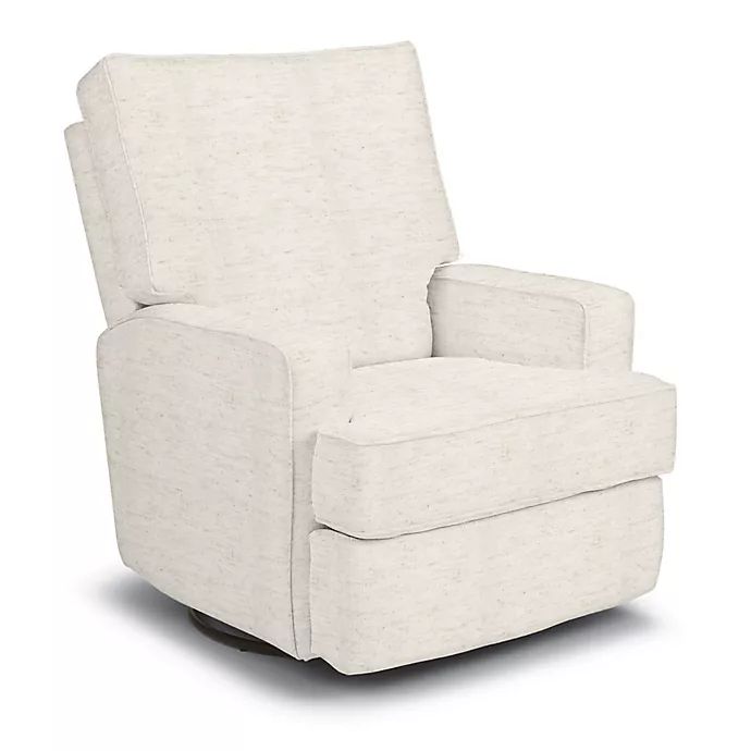 Best Chairs Custom Kersey Swivel Glider Recliner in Creme Fabrics | buybuy BABY