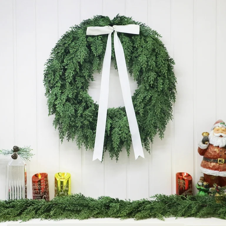 Evergreen Natural Feel Cedar Artificial Christmas Wreath, Green, 22", by My Texas House | Walmart (US)