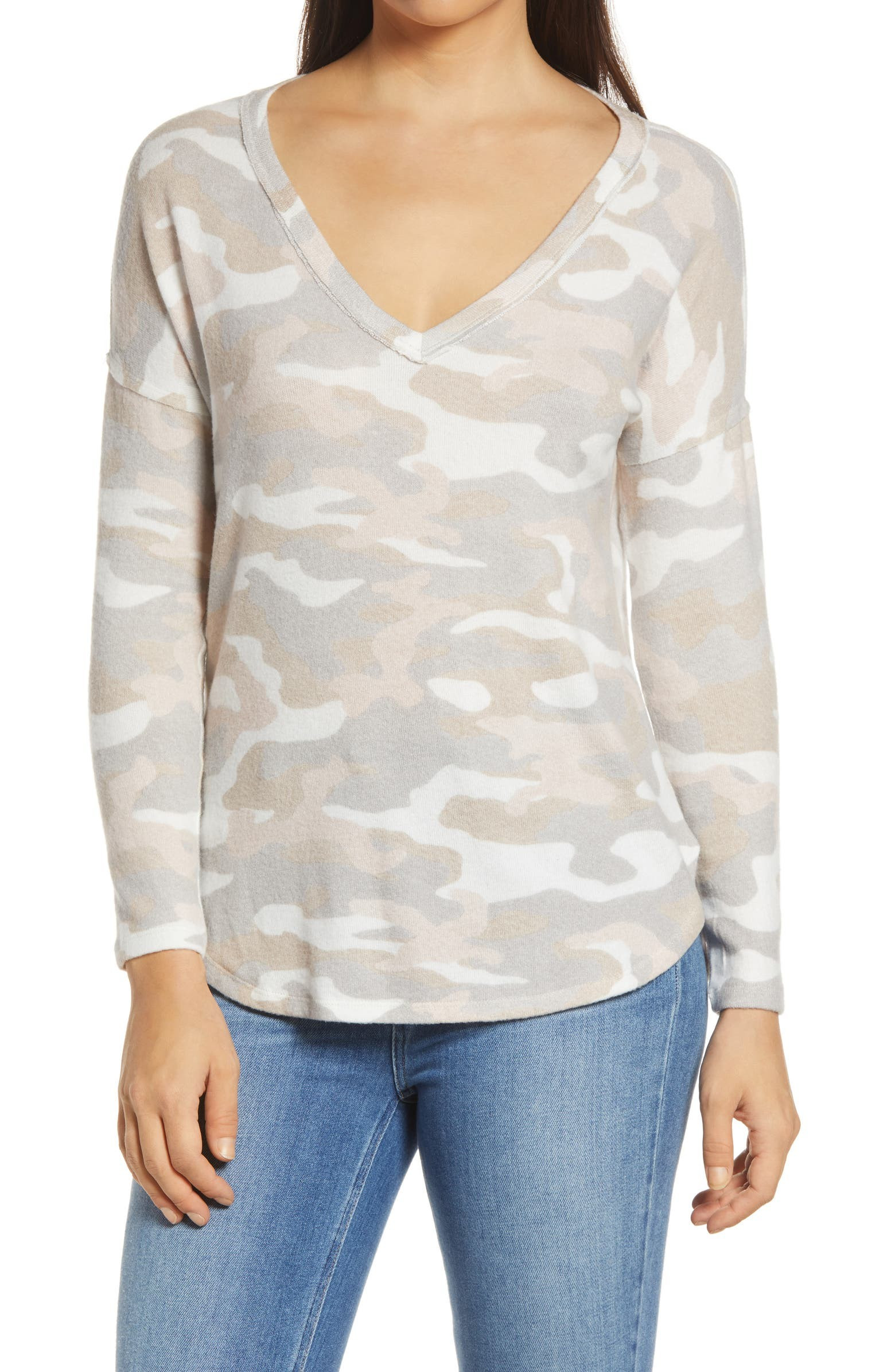 Brushed V-Neck Top | Nordstrom