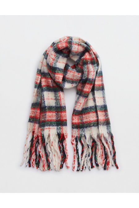 Aerie Plaid Brushed Heavyweight Scarf Women's Soft Muslin One Size | American Eagle Outfitters (US & CA)