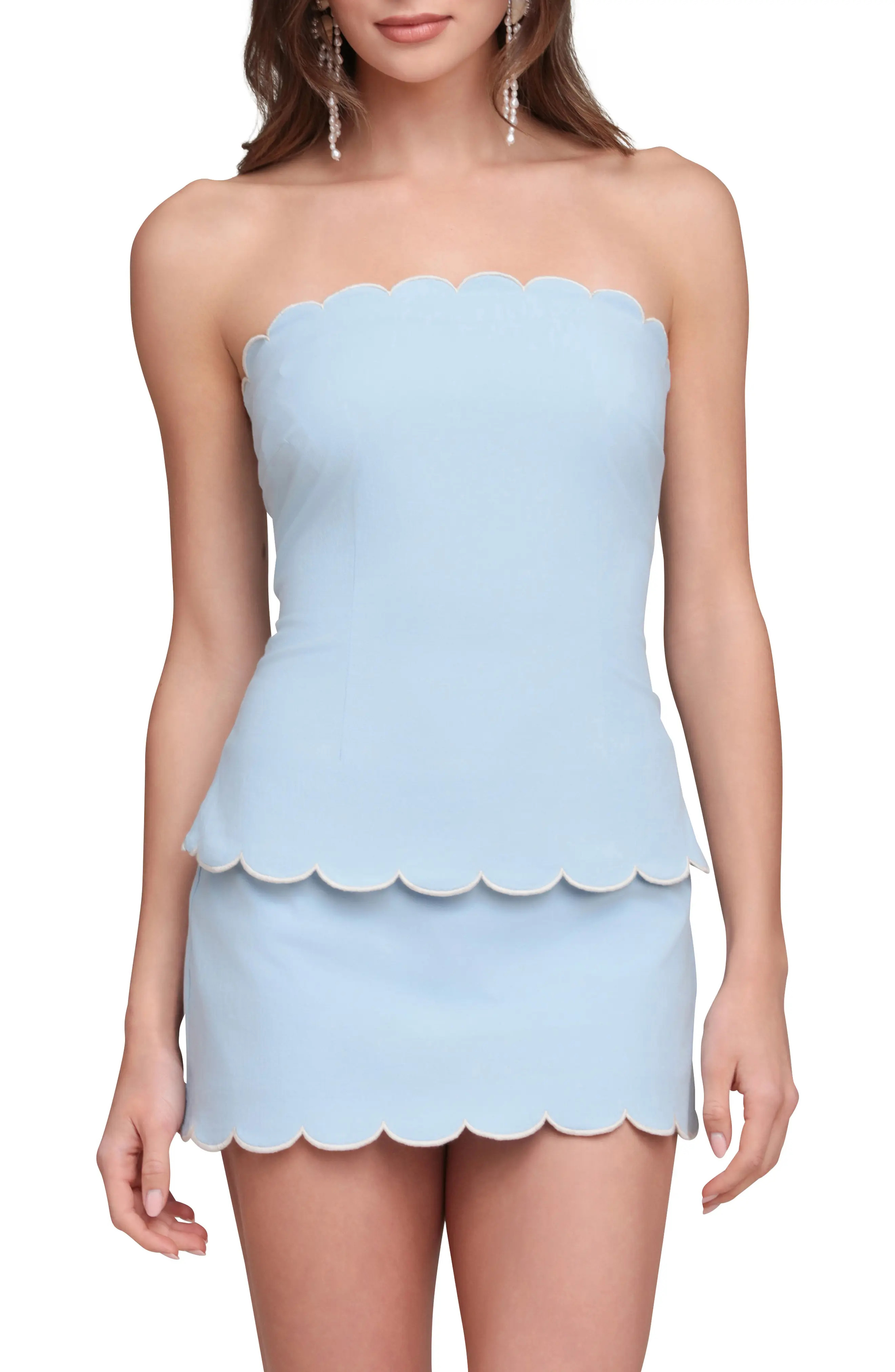 Avec Les Filles Scallop Edge Tube Top (Women) | Nordstrom | Nordstrom