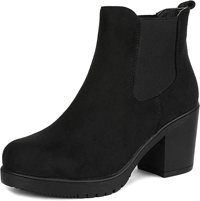 DREAM PAIRS Women's FRE High Heel Chelsea Style Ankle Bootie | Amazon (US)