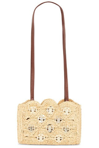RABANNE Raffia Shoulder Bag in Beige | FWRD 