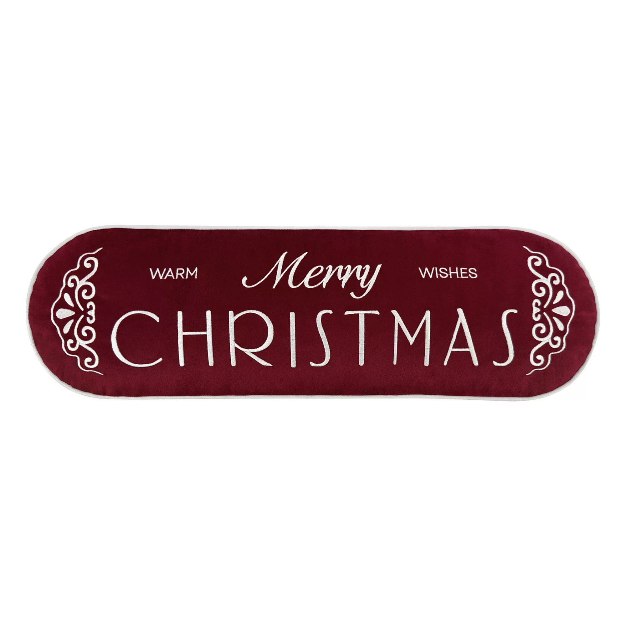 St. Nicholas Square® Warm Wishes Merry Christmas Oval Decorative Throw Pillow, Red | Kohl's