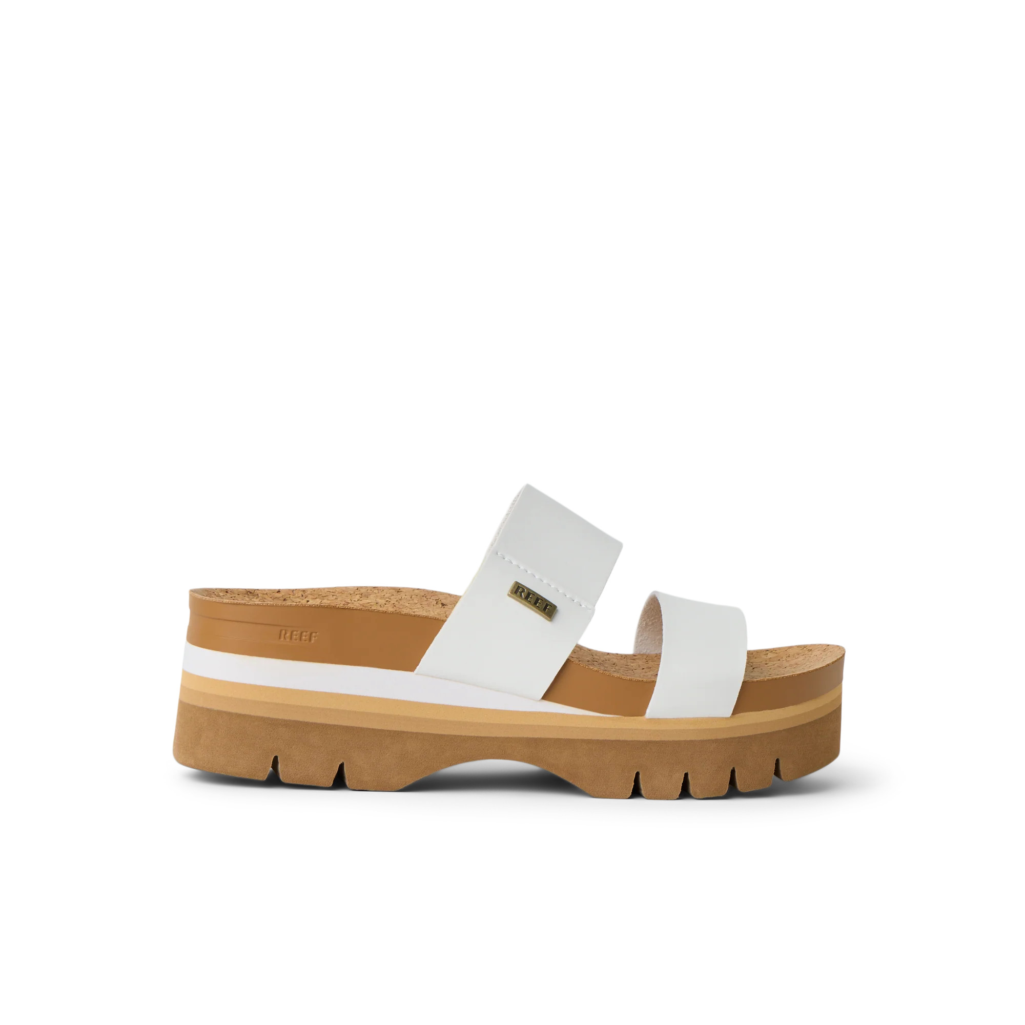 Vista Higher Slingback Platform Sandals (2.5 Inch Height) in Amber Canvas | Reef | REEF
