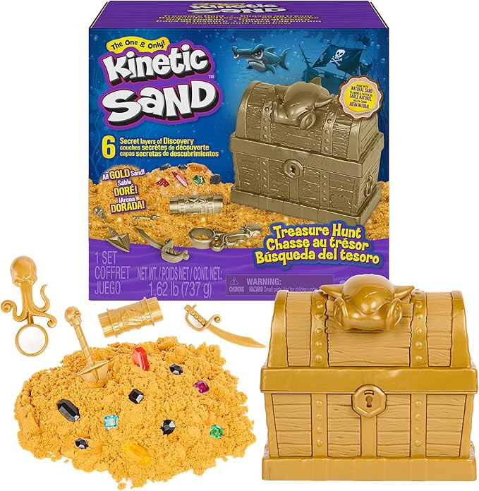 Kinetic Sand, Amazon Exclusive Treasure Hunt Playset with 14 Surprise Reveals and 1.62lbs Rare Sh... | Amazon (US)