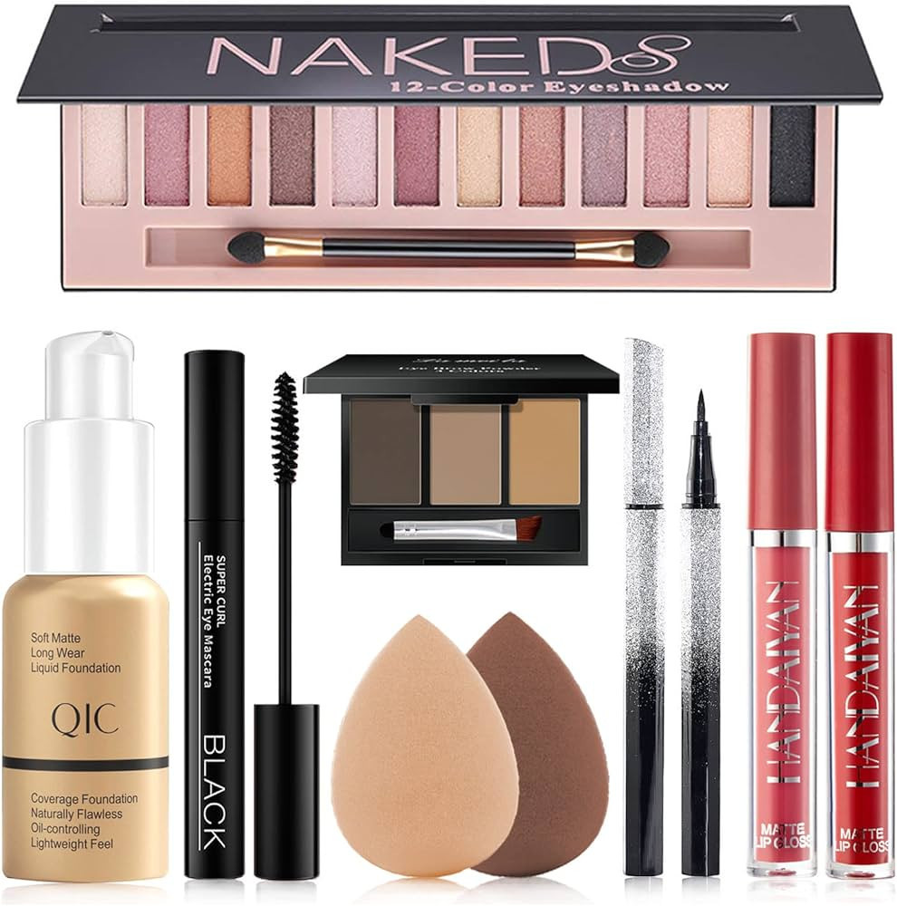 Makeup Kit for Women Full Kit, All in One Makeup Set Includes 12 Colors Naked Eyeshadow, Nude Fou... | Amazon (US)