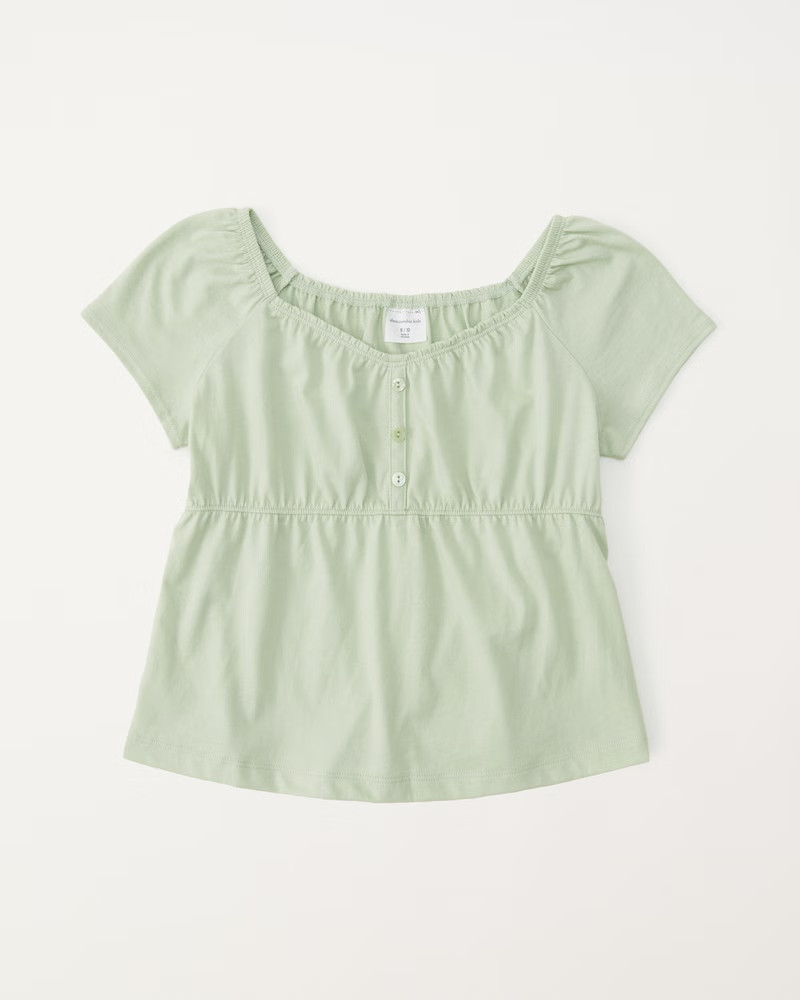 cinched waist button-through tee | Abercrombie & Fitch (US)