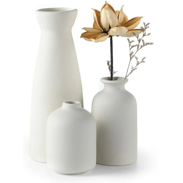 Wallfire Ceramic Vase,Small Vases for Decor,Set 3 Modern Boho Vases for Flower Pampas,Fit for Liv... | Walmart (US)