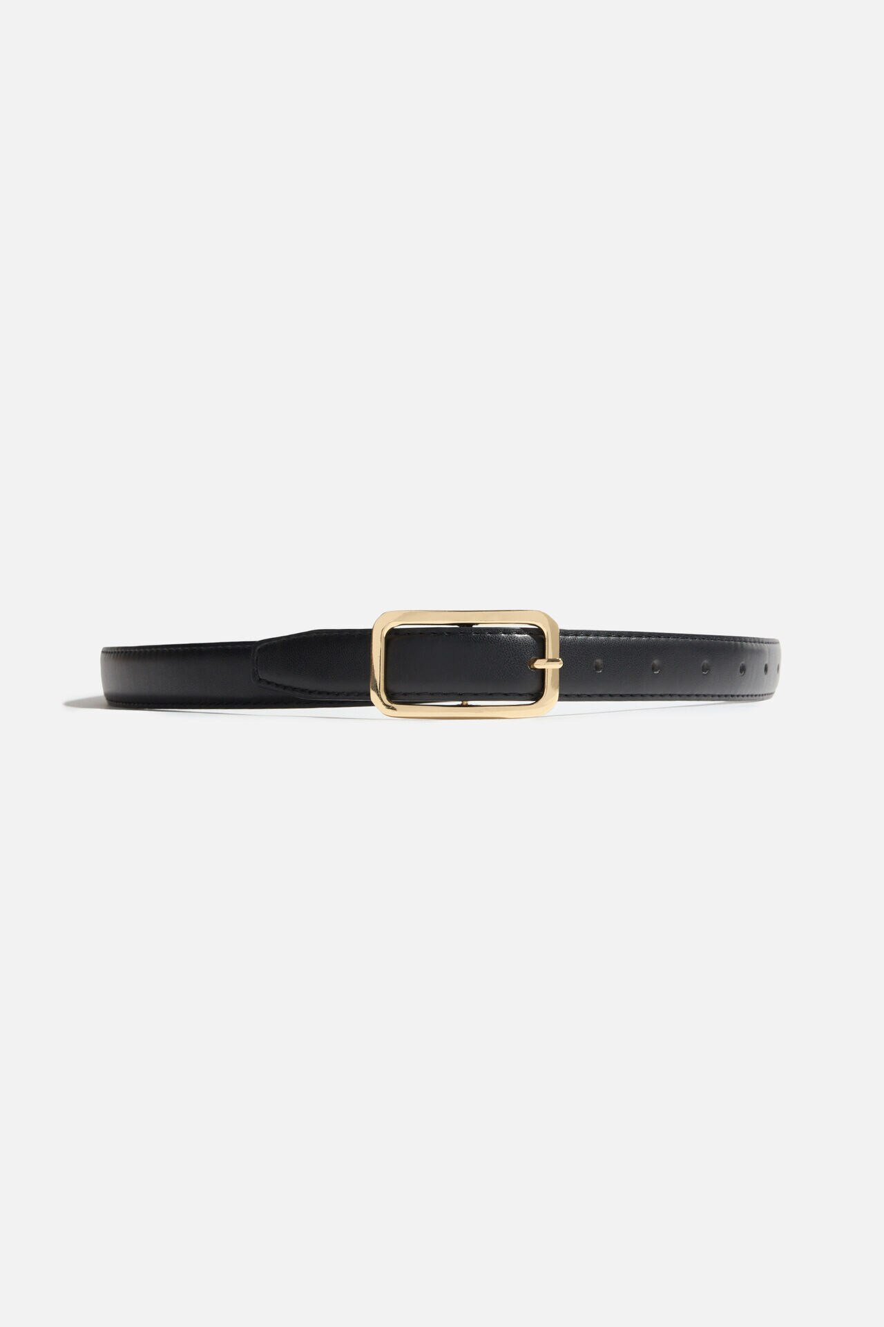 Rounded Rectangle Slim Faux Leather Belt | Dynamite Clothing