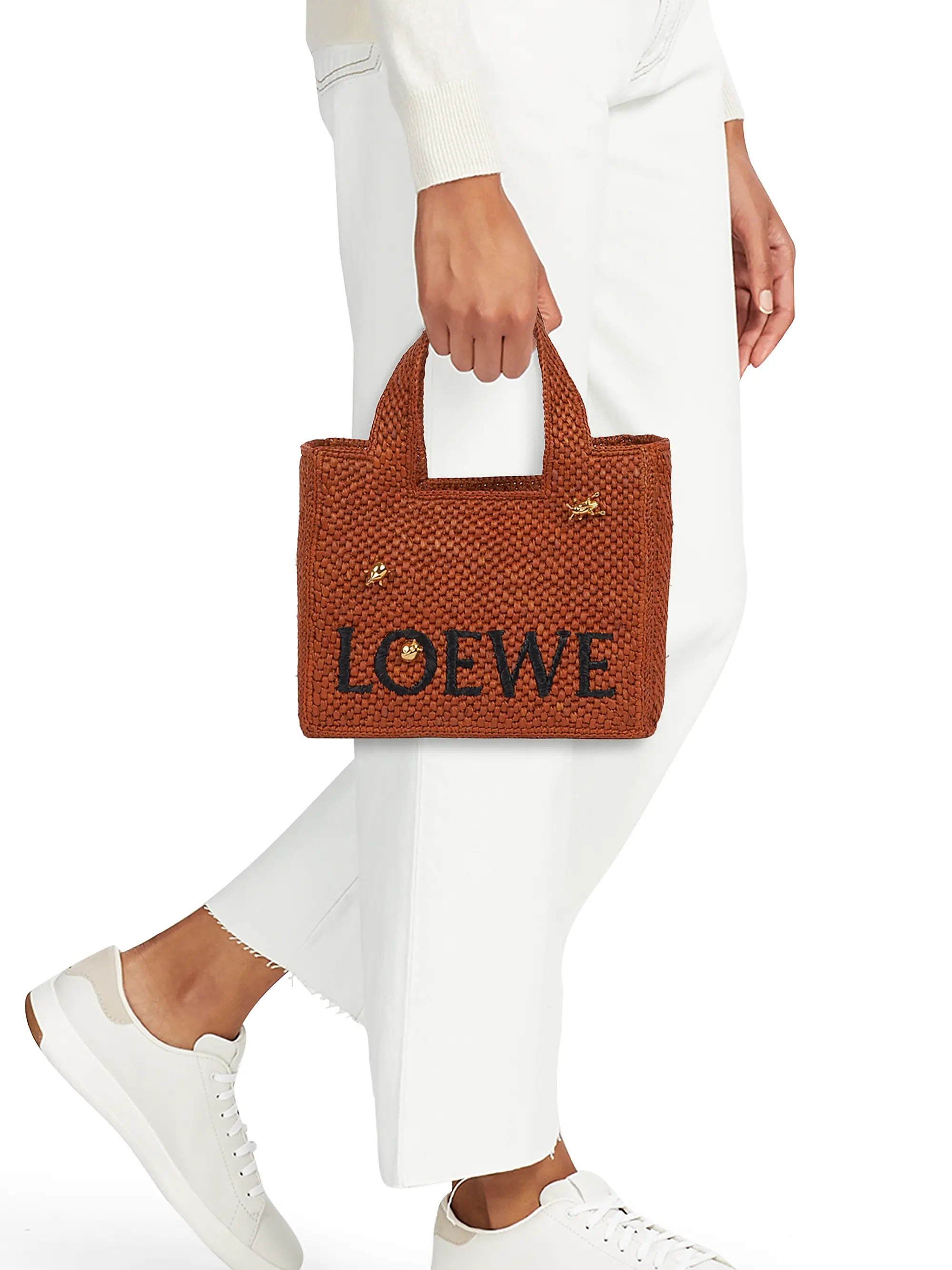 LOEWE x Paula's Ibiza Small Logo Raffia Tote Bag | Saks Fifth Avenue