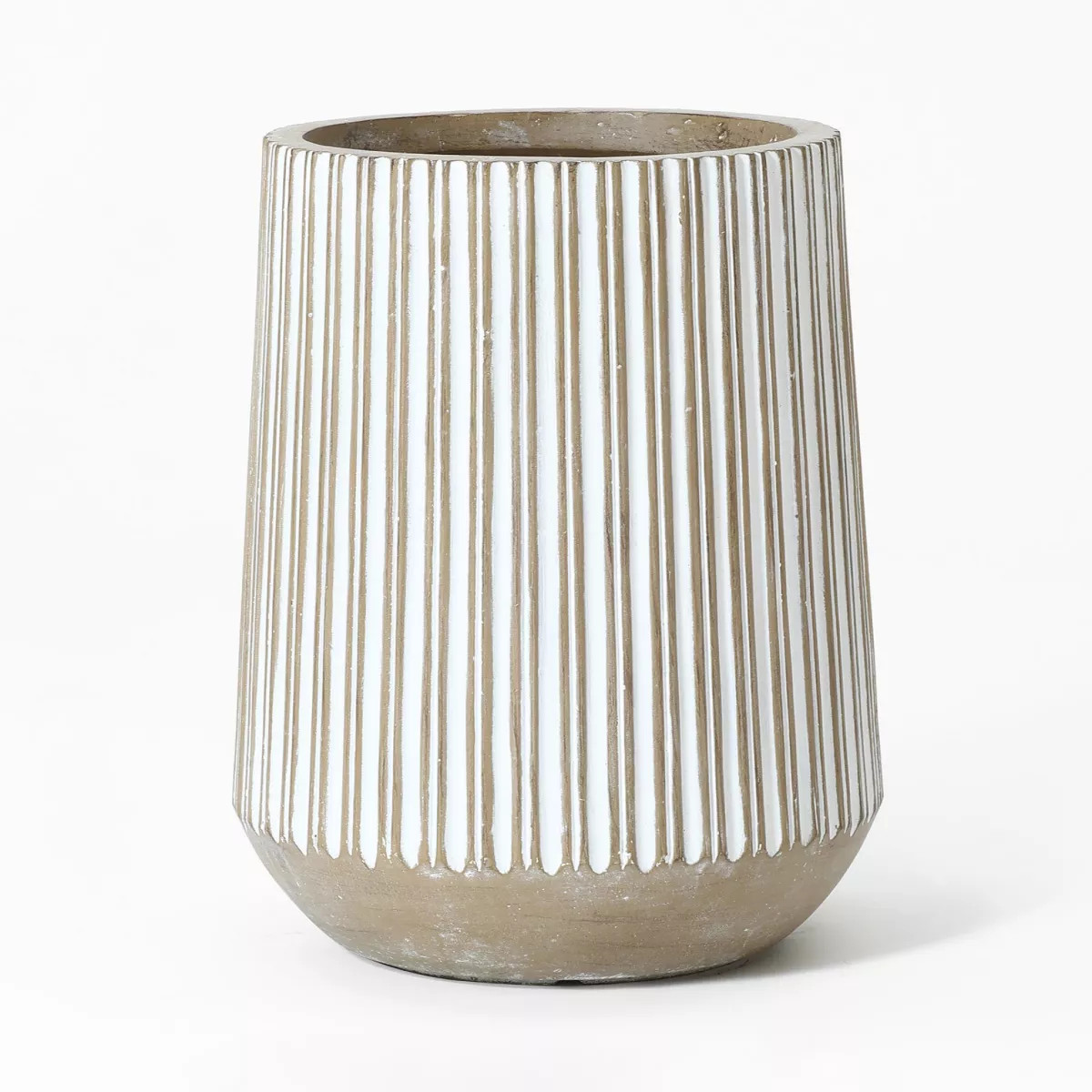 LuxenHome 16.1" H Handmade MgO Tall Planter, Indoor Outdoor Plant Pot with Drainage Hole, Modern ... | Target