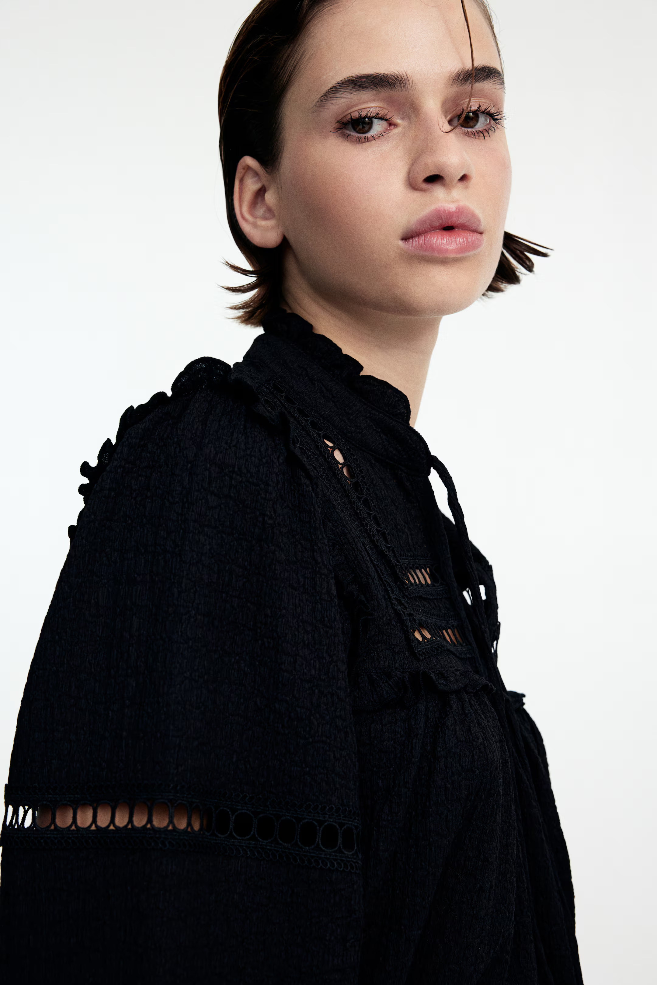 Oversized Ruffle-Trimmed Blouse | H&M (US + CA)