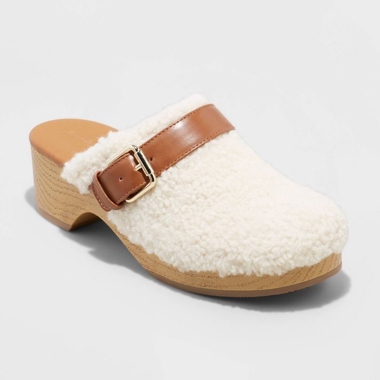 Women's Indra Slip-On Clog Heels - Universal Thread™ Cream | Target