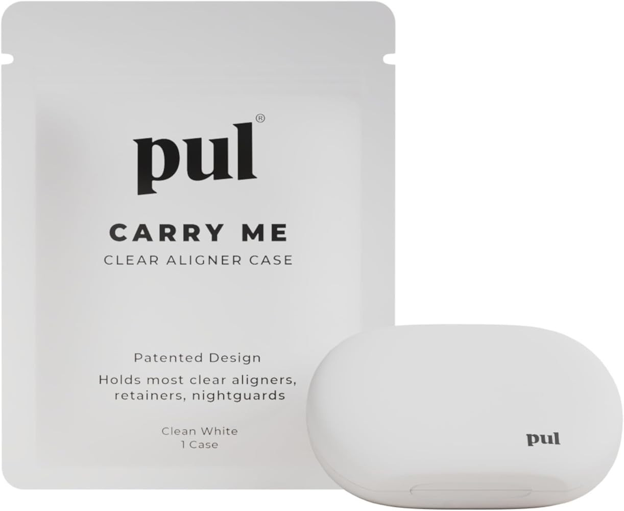 PUL Retainer Case for Invisalign and Clear Aligners - Aligner Case with Magnetic Closure, Mouth Guard and Denture - Slim Travel Retainer Holder for Invisalign Accessories - White | Amazon (US)