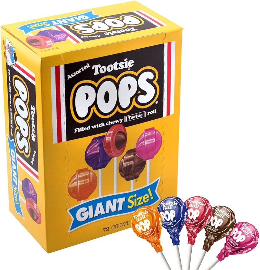 Tootsie Pops Giant Candy - Original Fruity Lollipop with Chocolatey Center - Over 3.5 Pound Bag o... | Amazon (US)