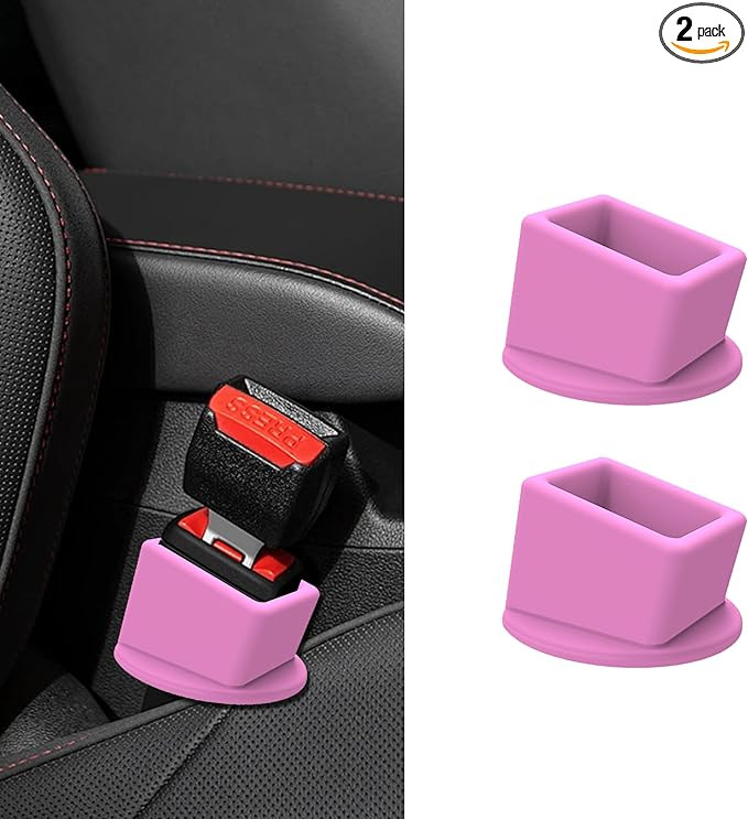 2PCS Car Seat Belt Buckle Holder, Silicone Vehicle Rear & Front Seatbelt Buckle Booster for Easy ... | Amazon (US)