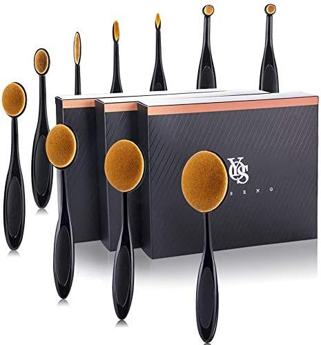 3 Sets Yoseng Makeup Brush Set of 10Pcs New Fashionable Super Soft Professional Oval Toothbrush Foun | Amazon (US)