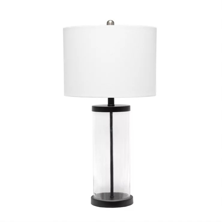Entrapped Glass Table Lamp with Fabric Shade Black - Lalia Home | Target