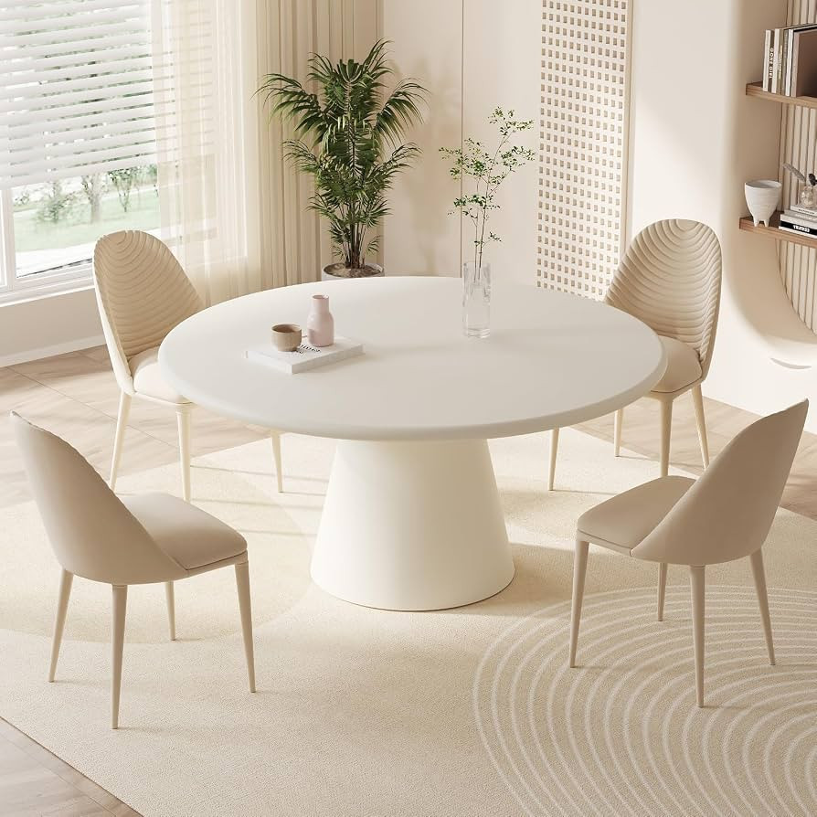 44.5" Circle Dining Table, Round Pedestal Dining Table for 4, Kitchen Table Round, Sturdy and Dur... | Amazon (US)