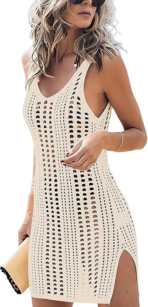 WNEEDU Women's Crochet Dress Beach Cover Up Bathing Suit Coverups for Women Swimsuit Swimwear Bik... | Amazon (CA)