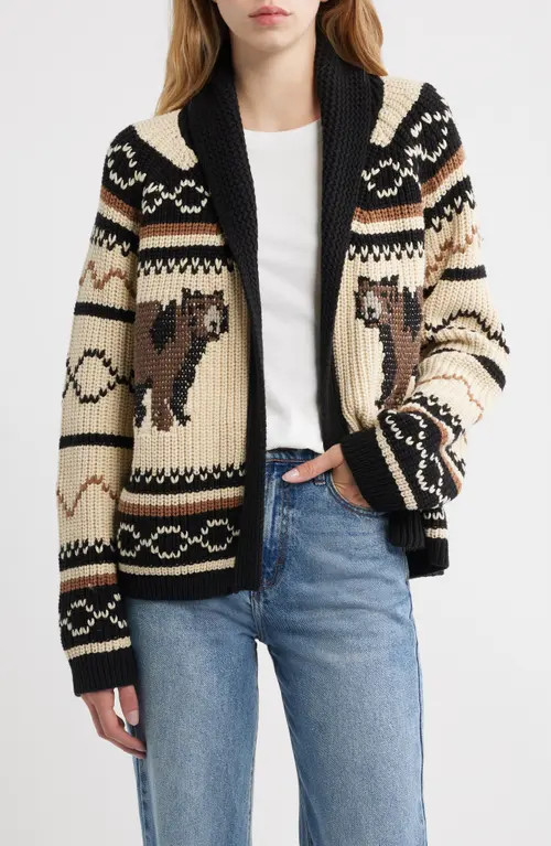 THE GREAT. Bear Lodge Cardigan in Black at Nordstrom, Size 3 | Nordstrom