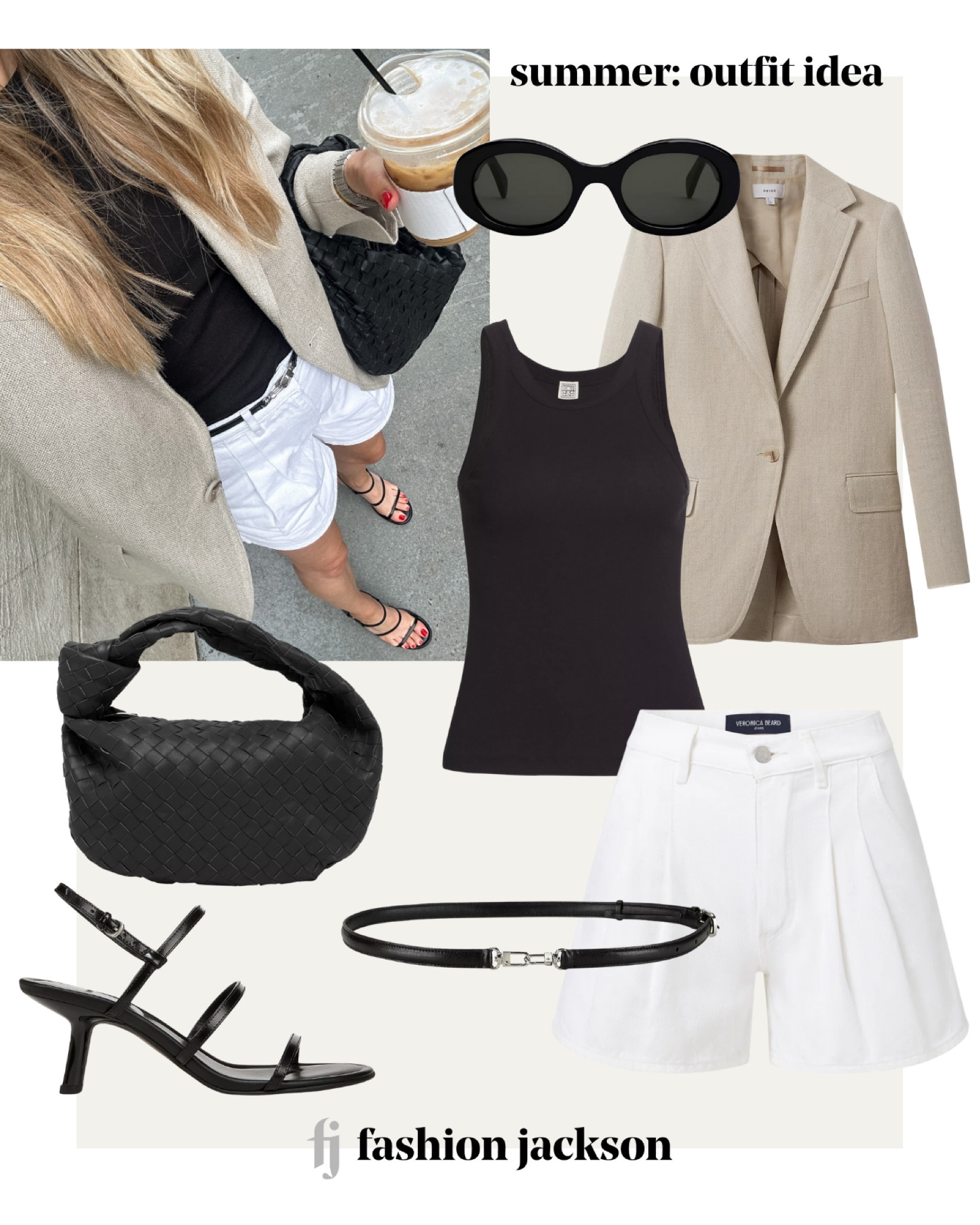 Fashion Jackson Summer outfit idea, blazer, shorts, @saks #saks #sakspartner 

#LTKItBag #LTKStyleTip #LTKOver40