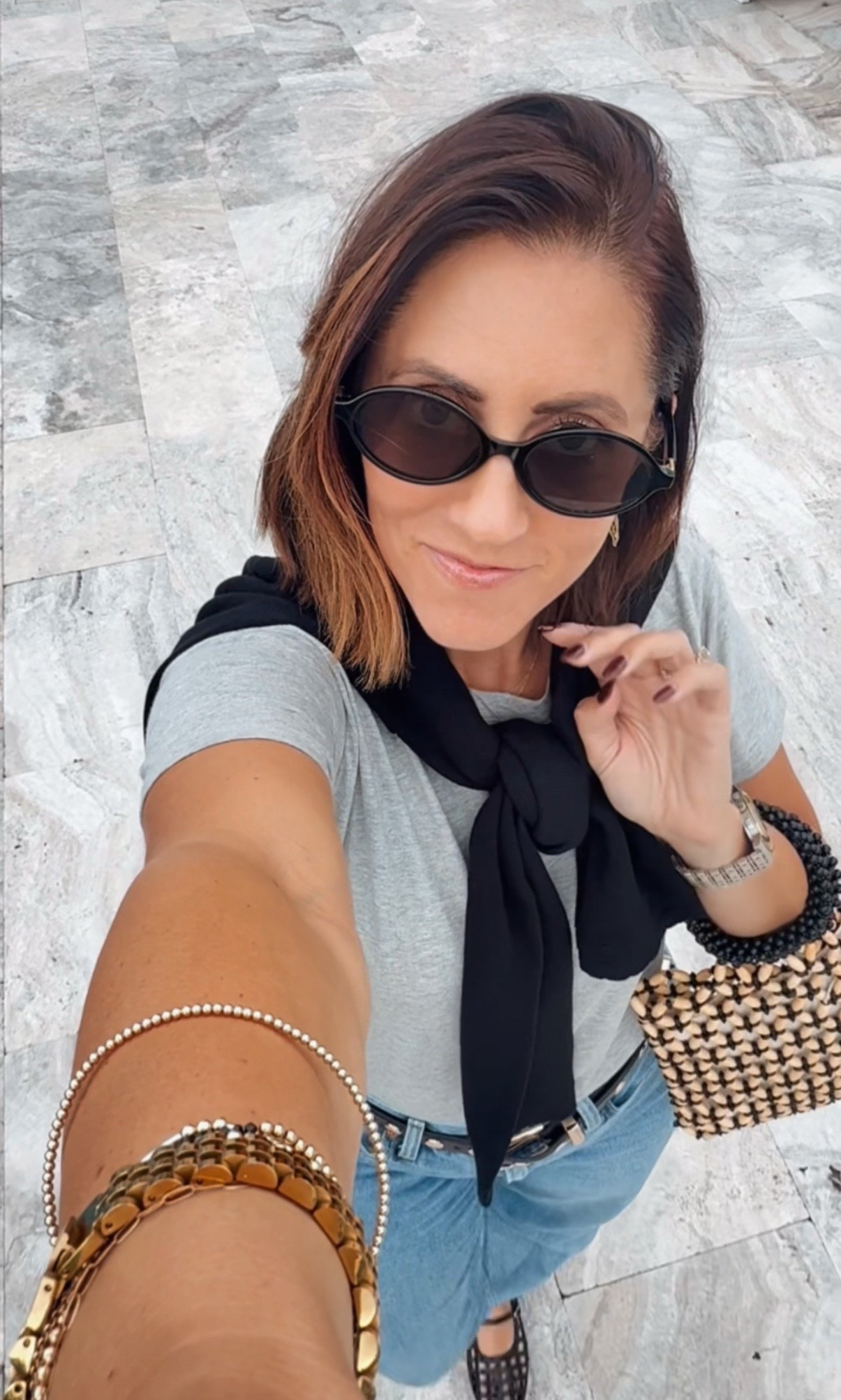 Daytime outfit for lunch & shopping in Charleston 💫🫶🏻🖤 

- $8 boxy cropped tee - size small (the best! Have in white too)
- cardigan - small
- dad jeans - size 27
- studded belt - size up one 
- Mary Jane flats - size 8 

Walmart, Walmart fashion, Walmart haul, fall outfit idea, dressy casual outfit, classic style, look for less 

#LTKFindsUnder50 #LTKOver40 #LTKSaleAlert