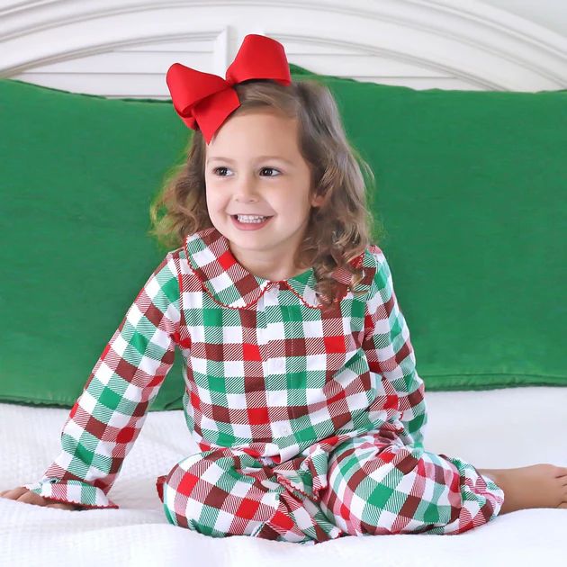 Holiday Check Knit Girls Loungewear | Classic Whimsy
