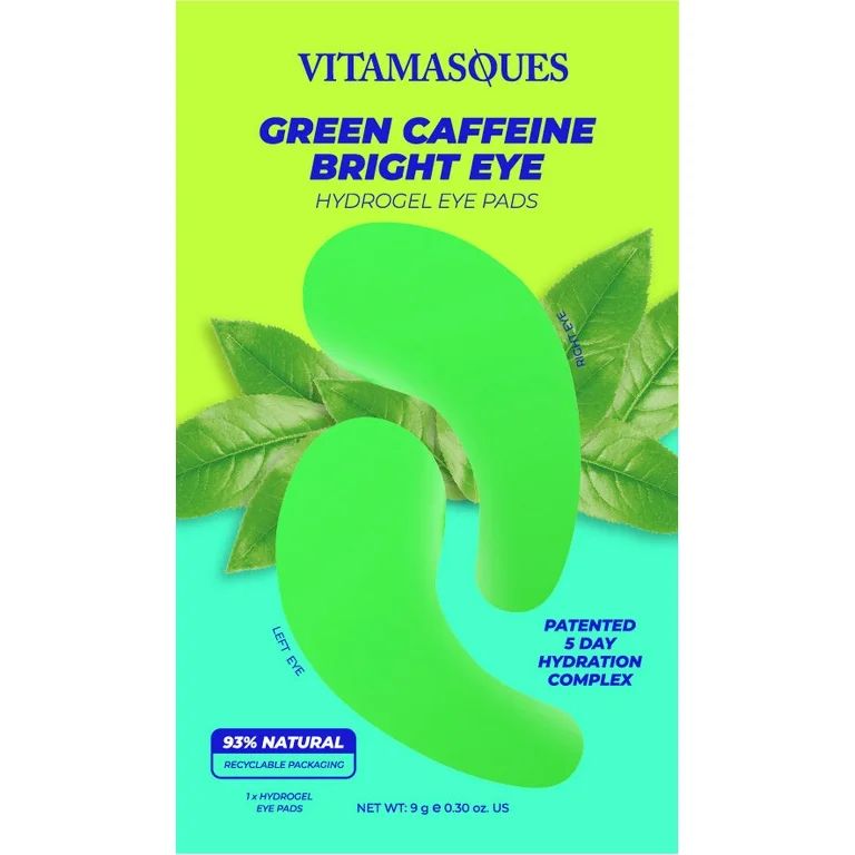 Vitamasques Green Caffeine Bright Eye Hydrogel Eye Pads, One Pair | Walmart (US)