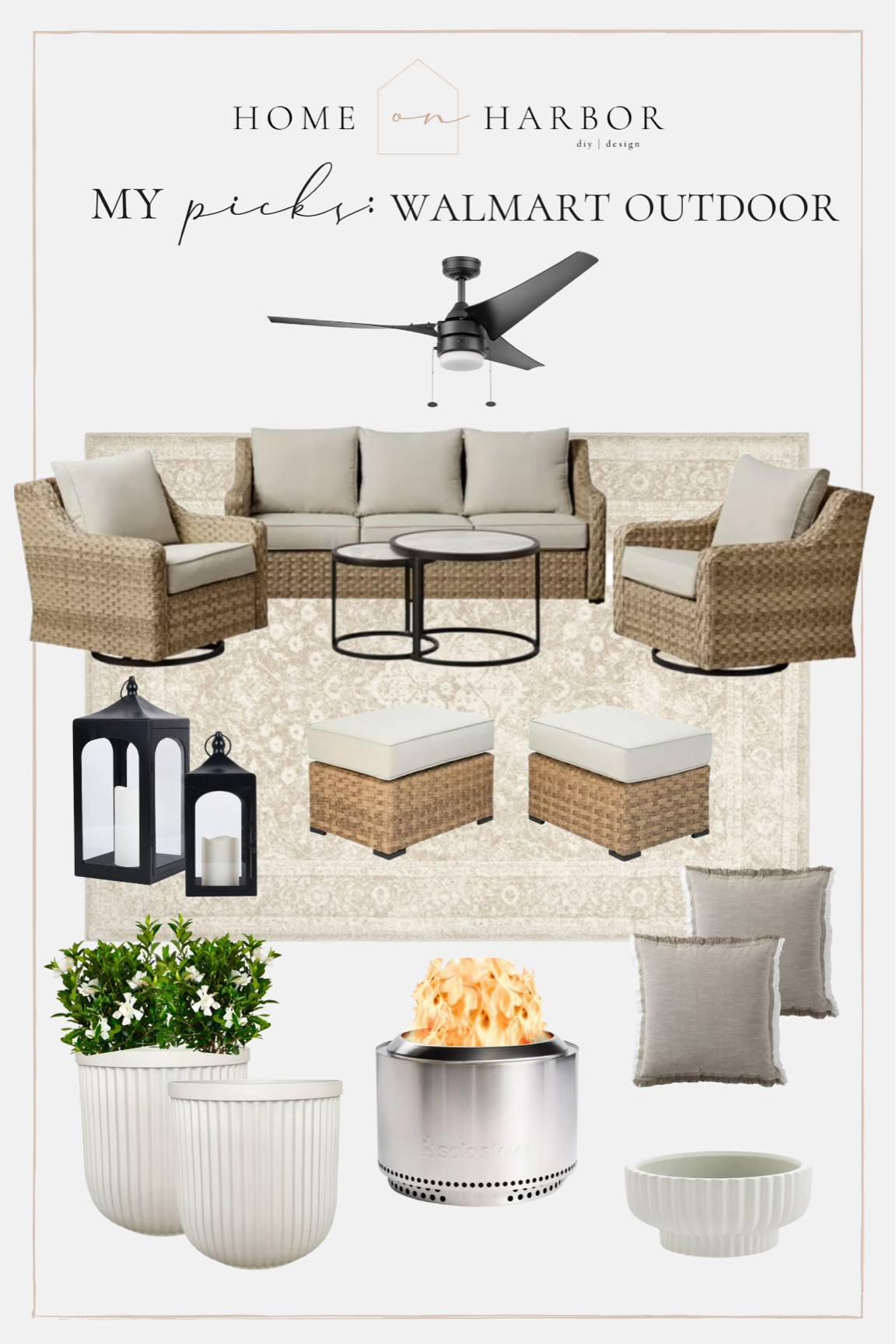 Outdoor Walmart furniture and decor. Really loving this patio set!

#LTKhome #LTKSeasonal