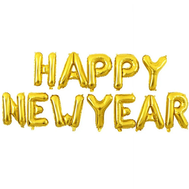 16in HAPPY NEW YEAR Backdrop Balloon Banners Decorations | Walmart (US)