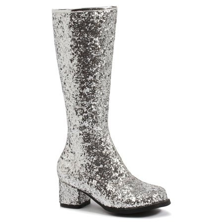 Ellie Shoe E-GOGO-G 3 Heel Glitter Gogo Boot. with Zipper. Silver / 9 | Walmart (US)