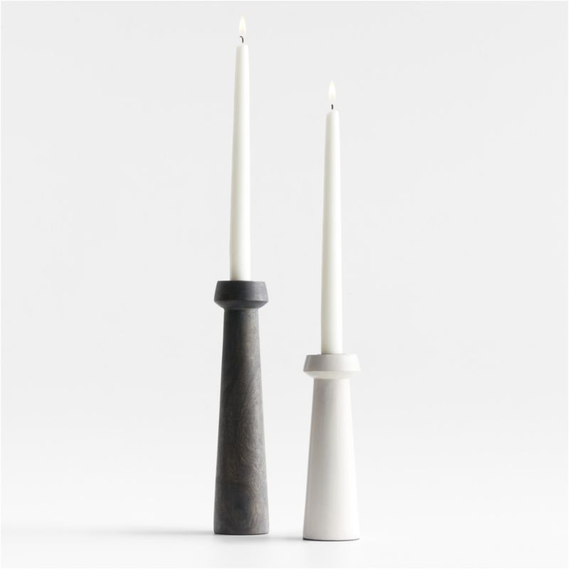Katin Wood Taper Candle Holders | Crate & Barrel | Crate & Barrel