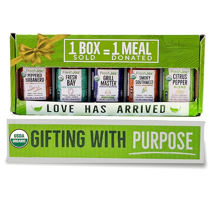 FreshJax Grill Seasoning Set with Gift Box | 5 Organic BBQ Rub Seasoning Gift Set for Healthy Gri... | Amazon (US)