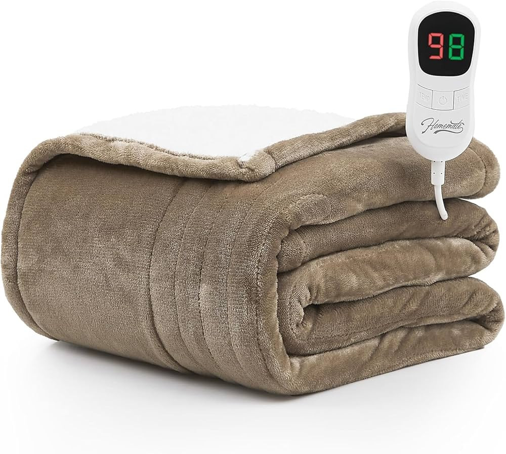 Homemate Electric Heated Blanket Throw - 50"x60" Heating Blanket Throw Size 1/2/4/6/8 Hours Auto-... | Amazon (US)