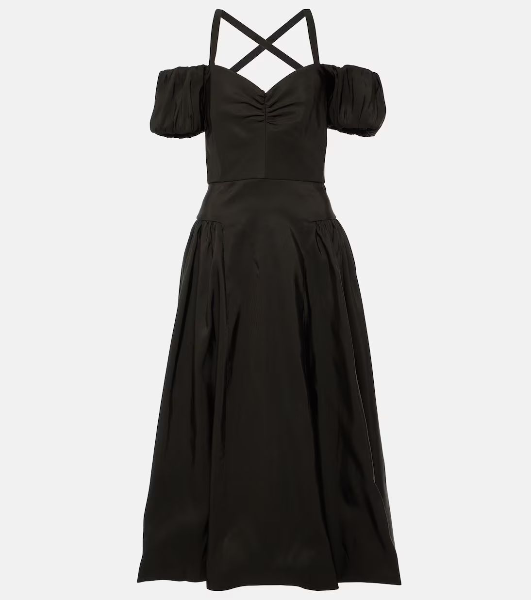 Off-shoulder silk midi dress | Mytheresa (US/CA)