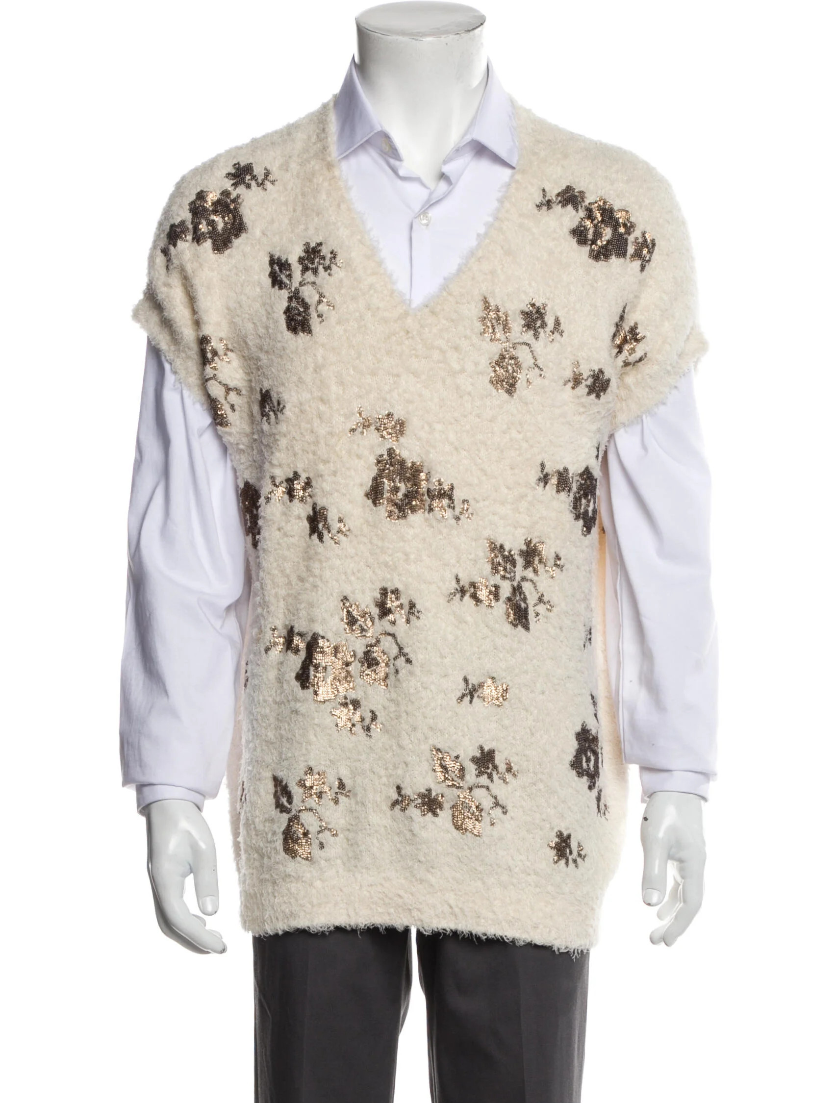 Printed V-Neck Sweater Vest | The RealReal