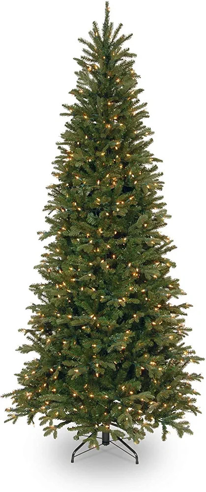 National Tree Company Pre-Lit 'Feel Real' Artificial Slim Christmas Tree, Green, Tiffany Fir, Whi... | Amazon (US)