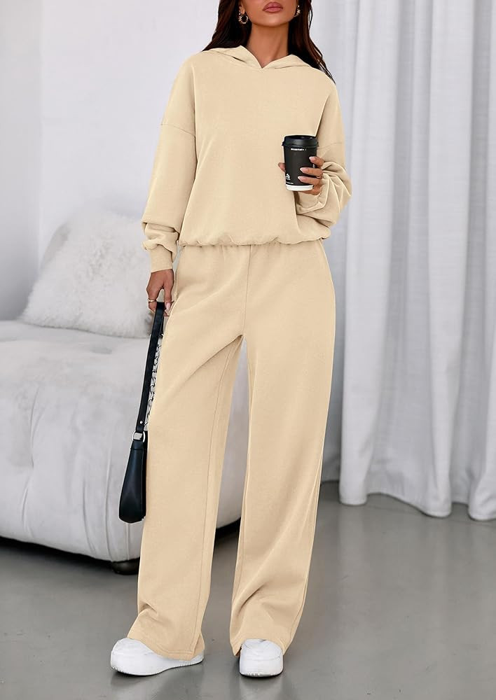 PRETTYGARDEN Womens Sweatsuits 2 Piece Set 2026 Casual Winter Long Sleeve Hoodie Loose Wide Leg S... | Amazon (US)