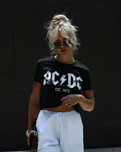 Ac Dc Cotton Crop Tee | VICI
